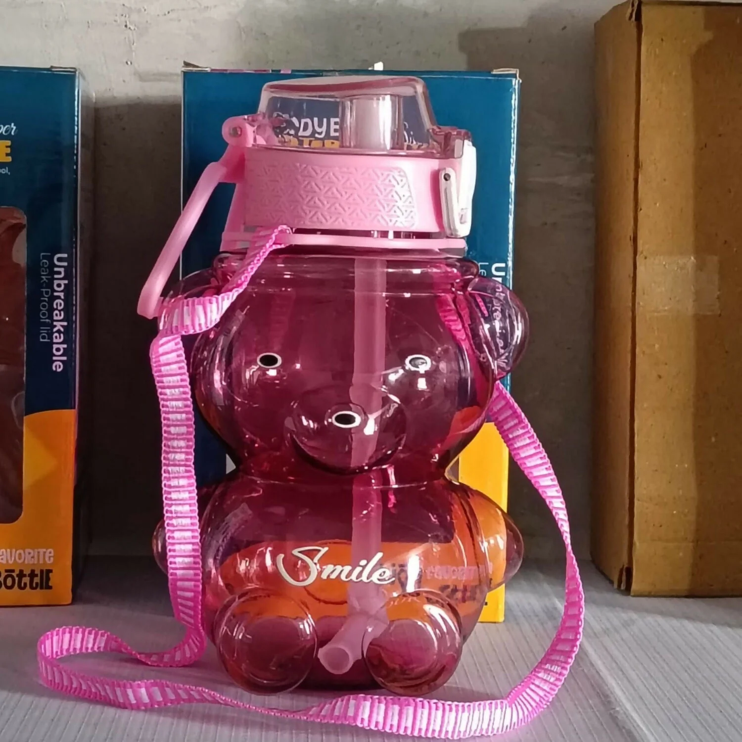 Teddy Cartoon Designer Water Bottle (Mix Color) - Image 4