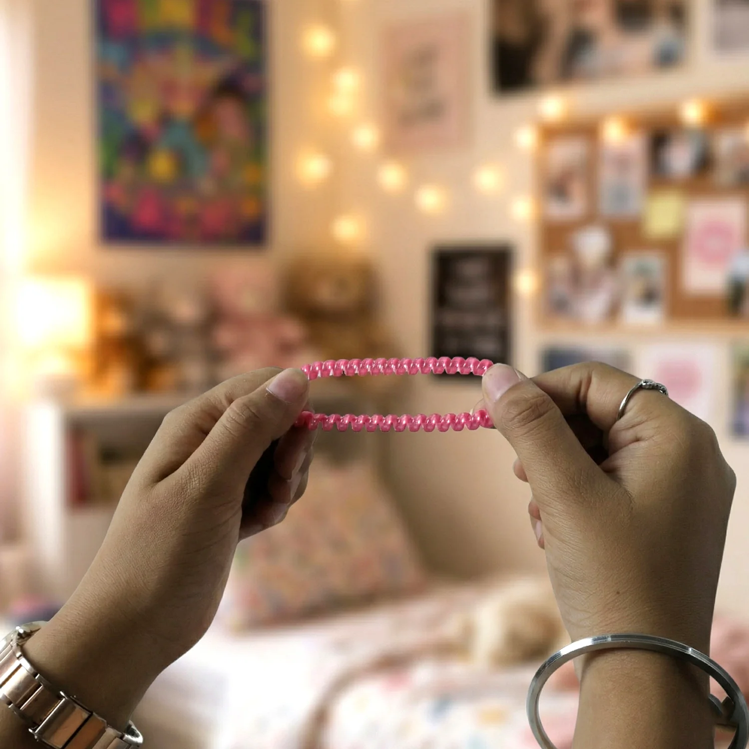 Telephone Wire Hair Band (1 Pc, Mix Color) - Image 3