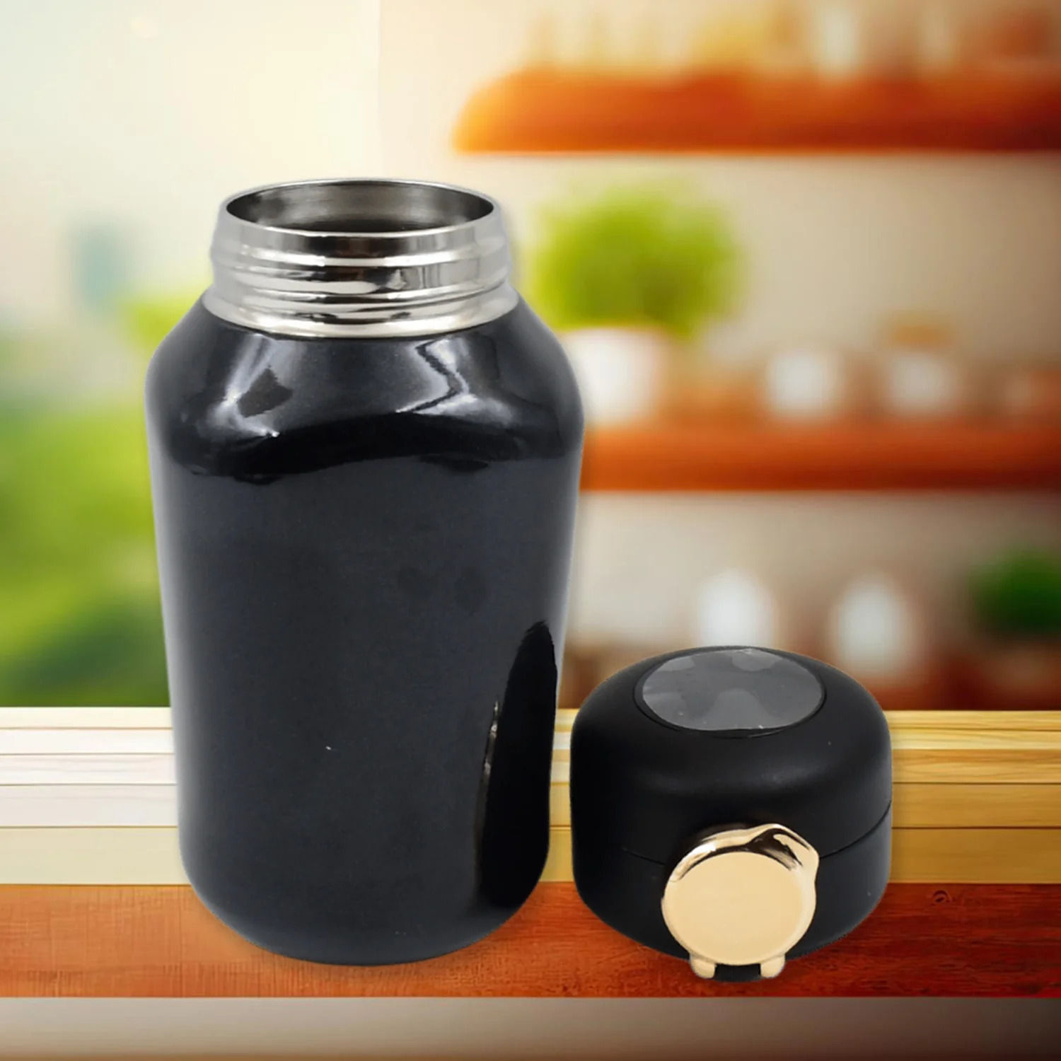 Thermos Steel Bottle, Push Button | Fashion Cup Temperature Display Bottle (420 ML) - Image 5