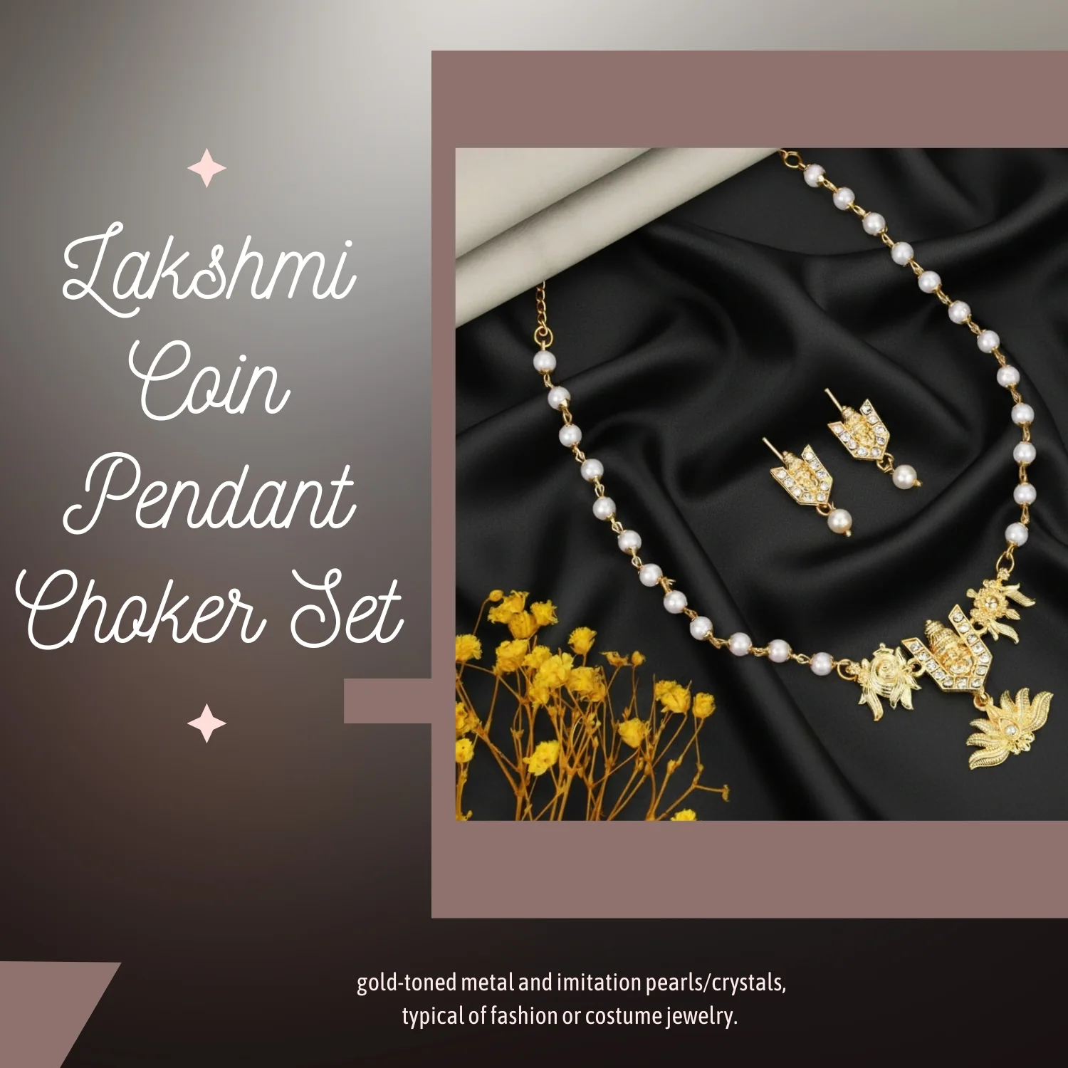 Temple Jewellery Lakshmi Coin Choker with Jhumka Earrings - Image 5