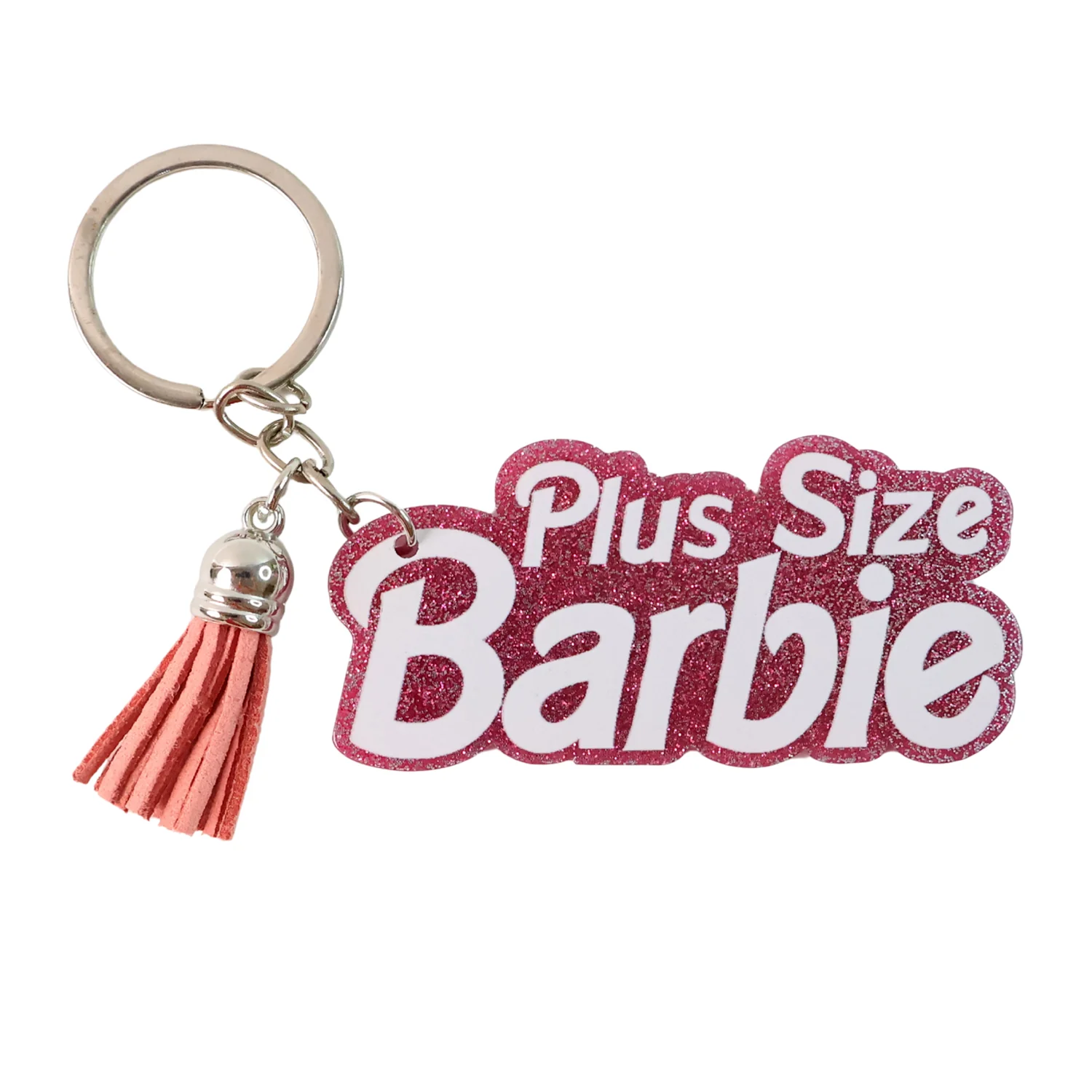 Text Keychain with Glitter Finish and Tassel Charm (1 Pc) - Image 5