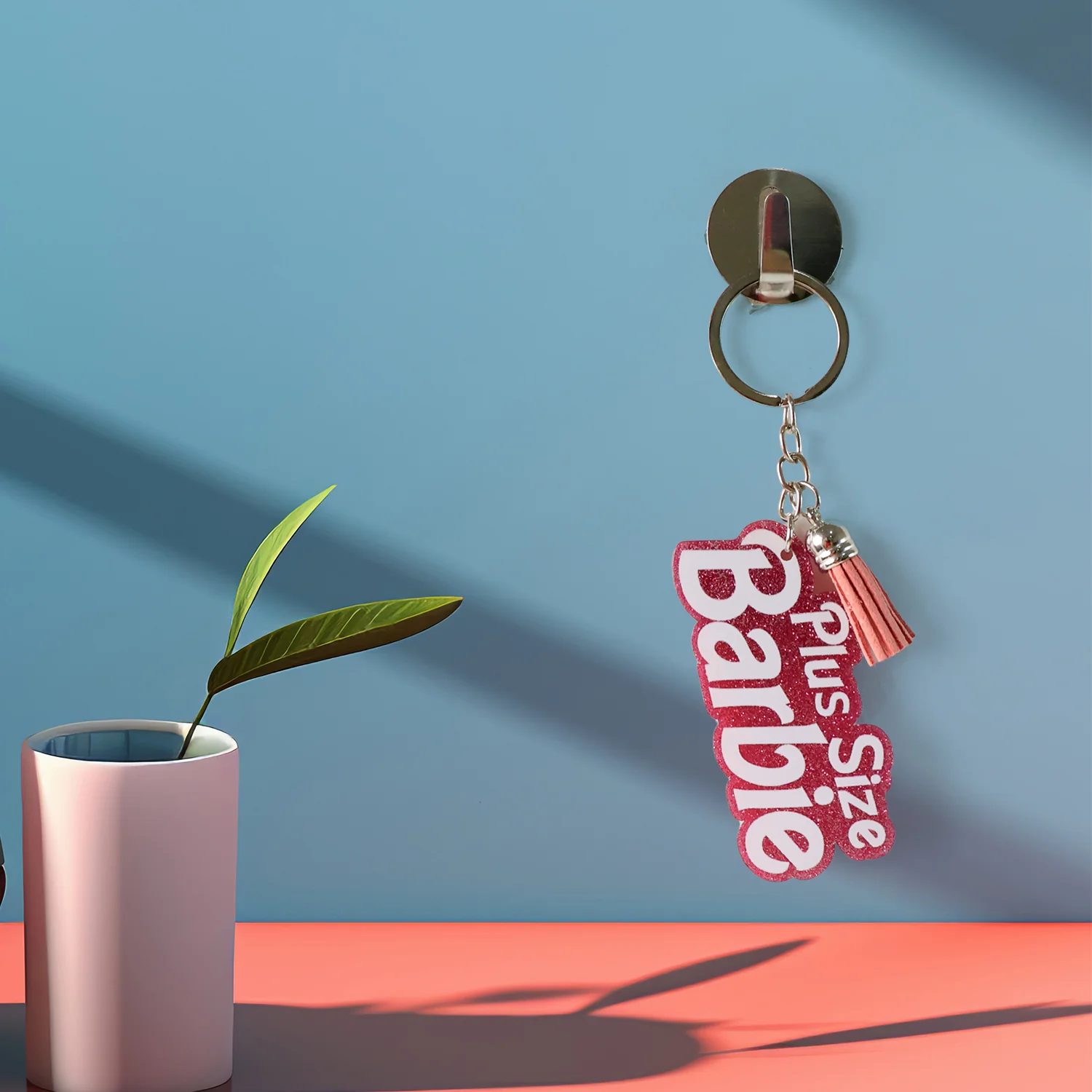 Text Keychain with Glitter Finish and Tassel Charm (1 Pc) - Image 7