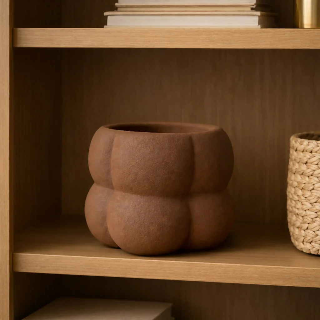 Textured Ceramic Planter Pot Modern Decorative Plant Holder - Image 5