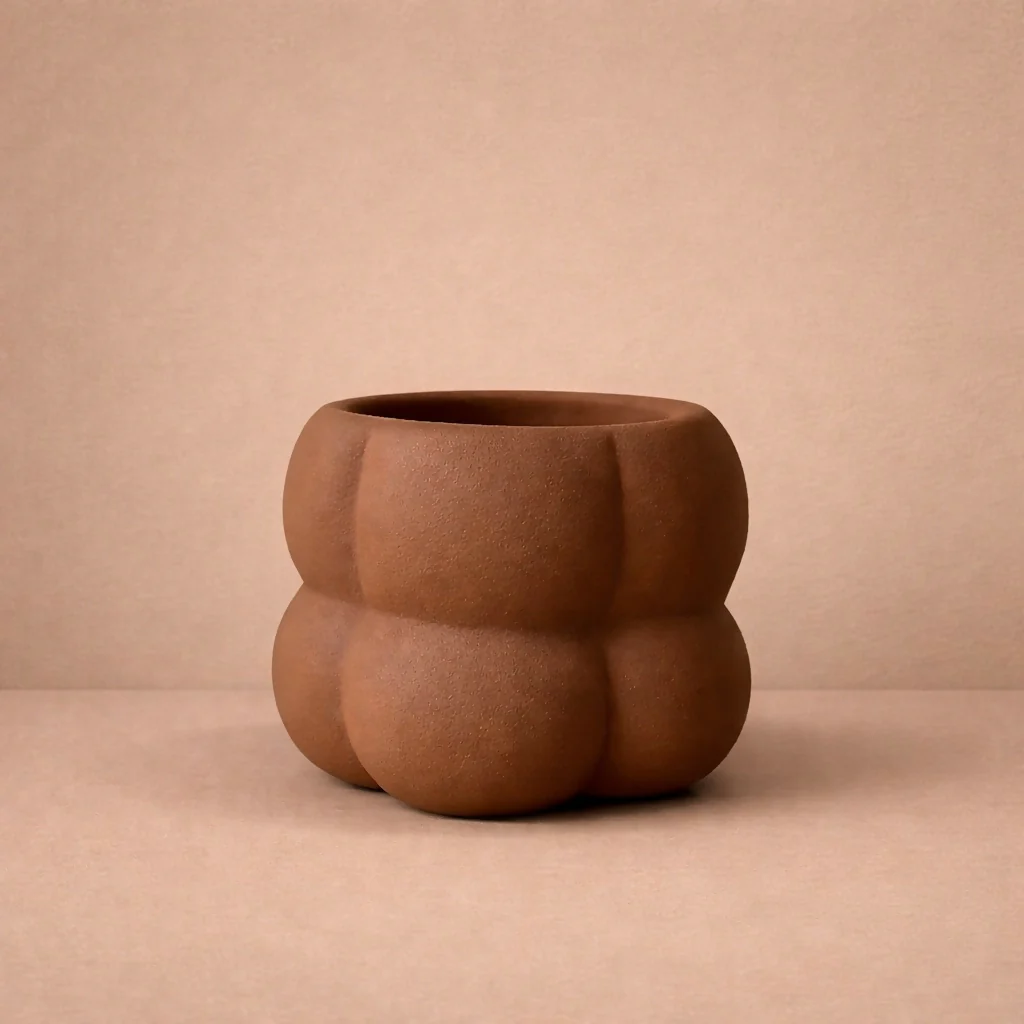 Textured Ceramic Planter Pot Modern Decorative Plant Holder - Image 6