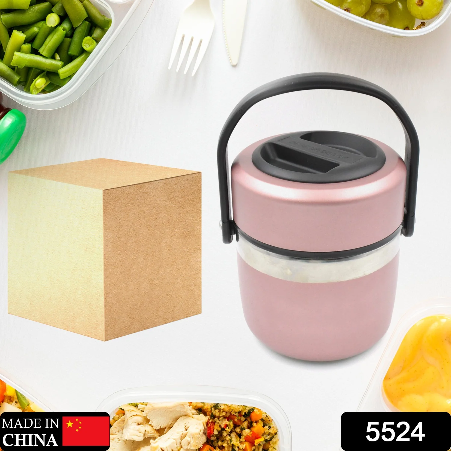 Leak-Proof Thermos Flask: Keeps Food Hot & Fresh (Stainless Steel, Multi-Color) - Image 2