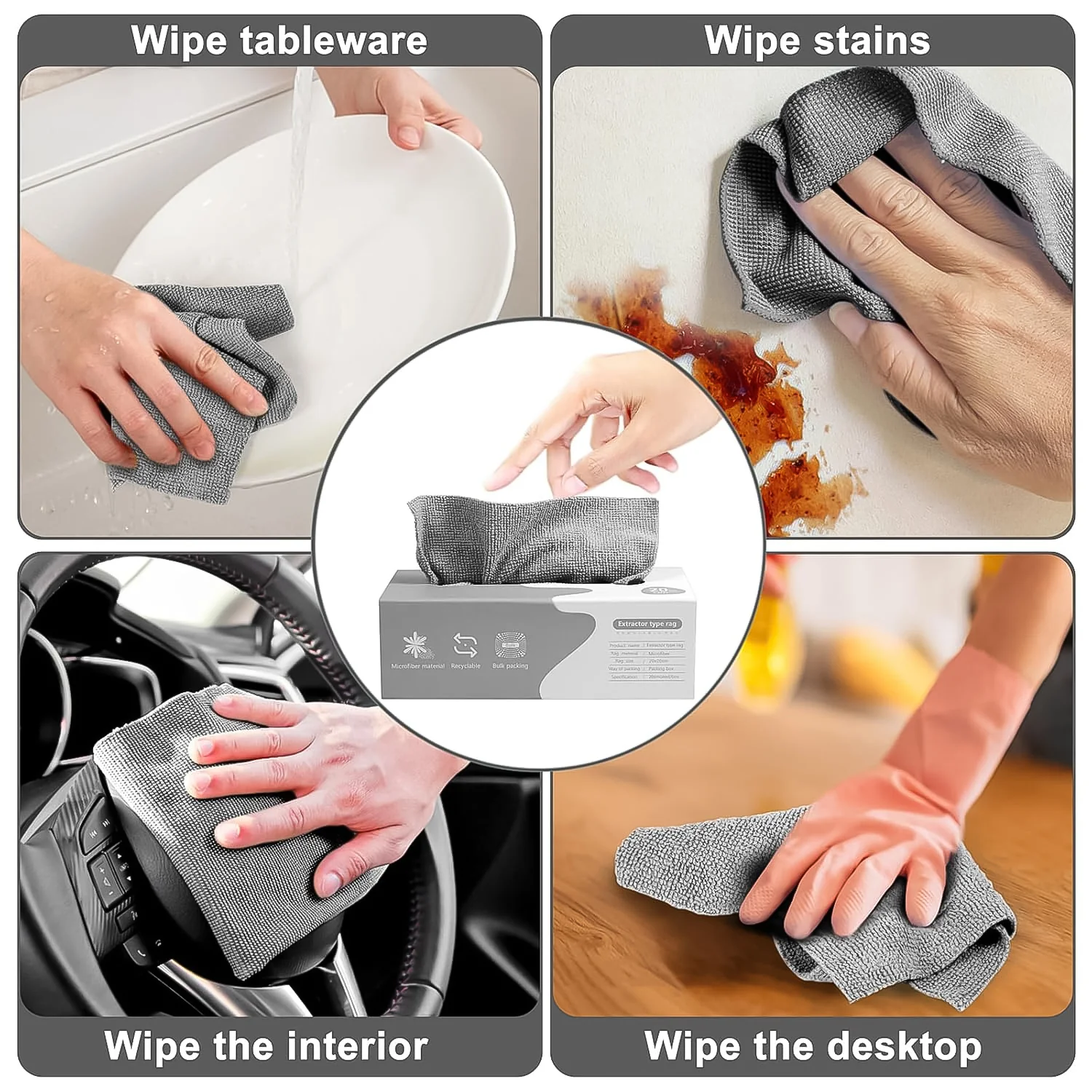 Thickened Magic Wipe Home Kitchen Car Multi-Functional Cleaning Rag (20 Pc) - Image 3
