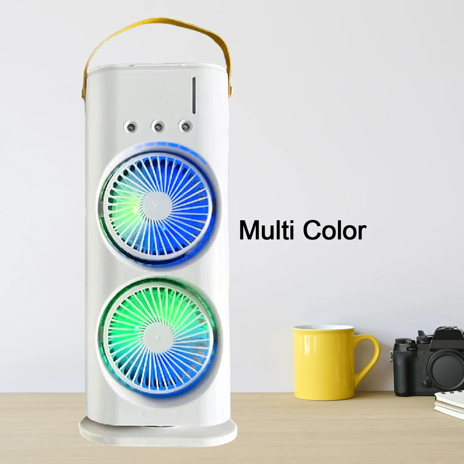 Electric Fan Desktop Double-Head Powerful Air (1 Pc / With Remote / Plug and Play) - Image 11