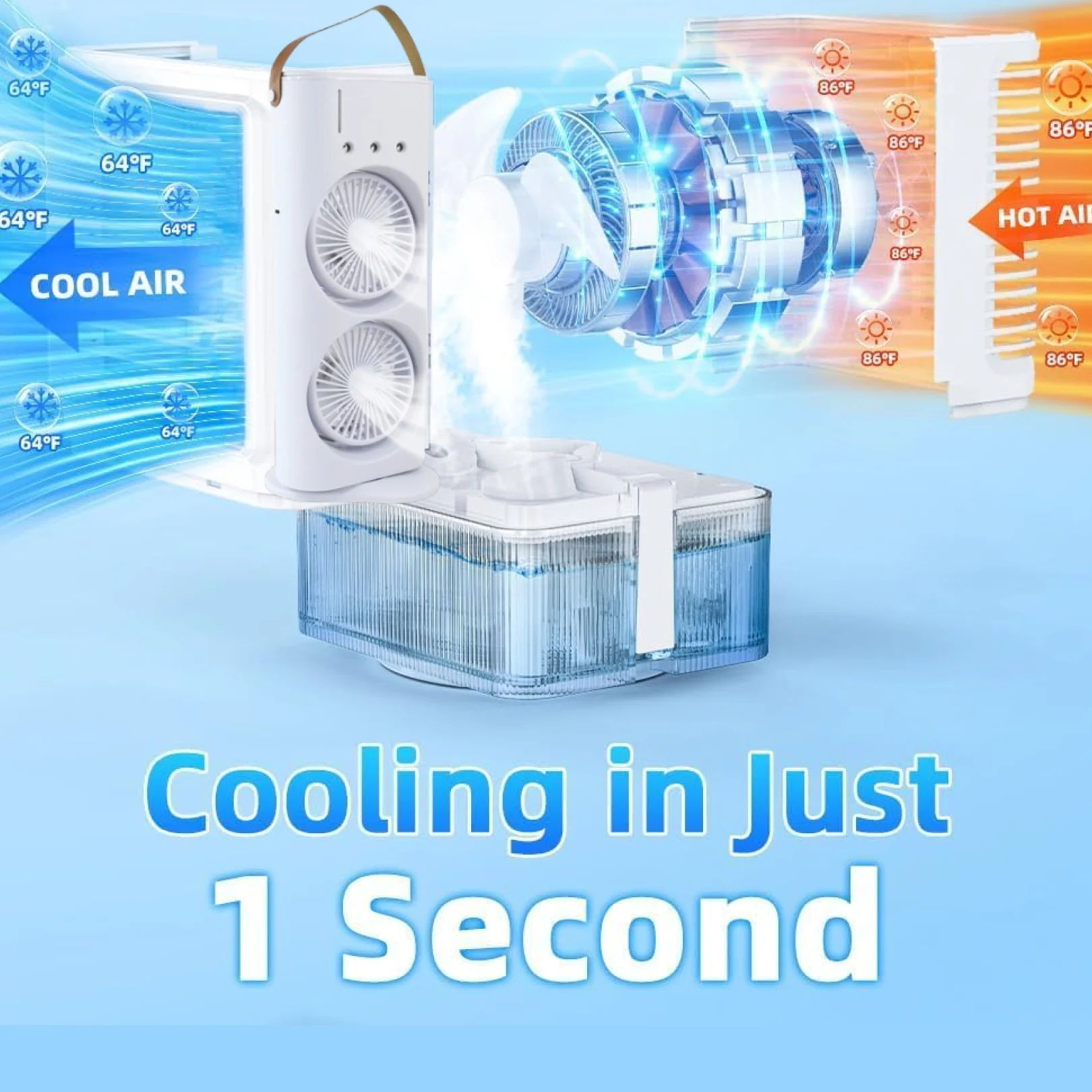 Electric Fan Desktop Double-Head Powerful Air (1 Pc / With Remote / Plug and Play) - Image 5
