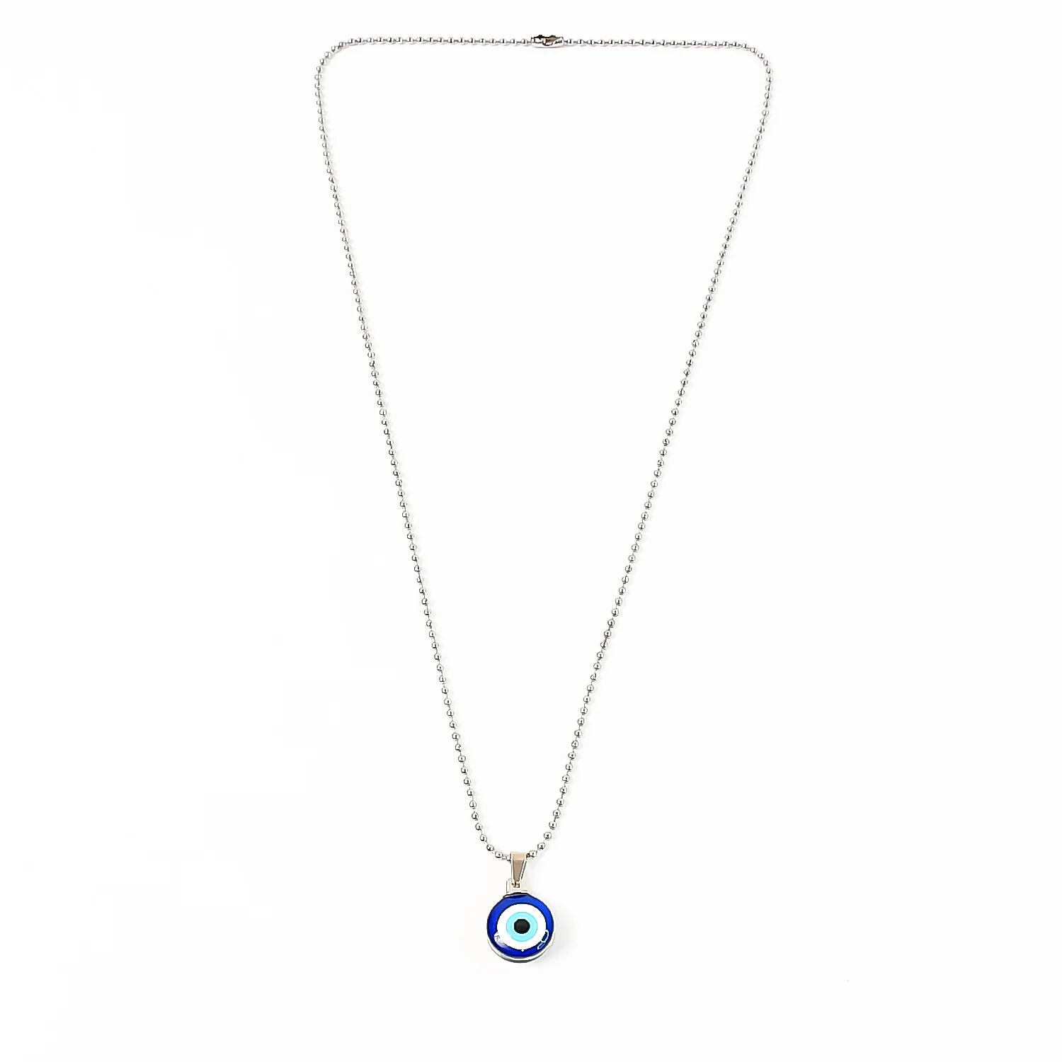Tiny Blue Turkish Evil Eye Pendant Chain Necklace For Men And Women - Image 5
