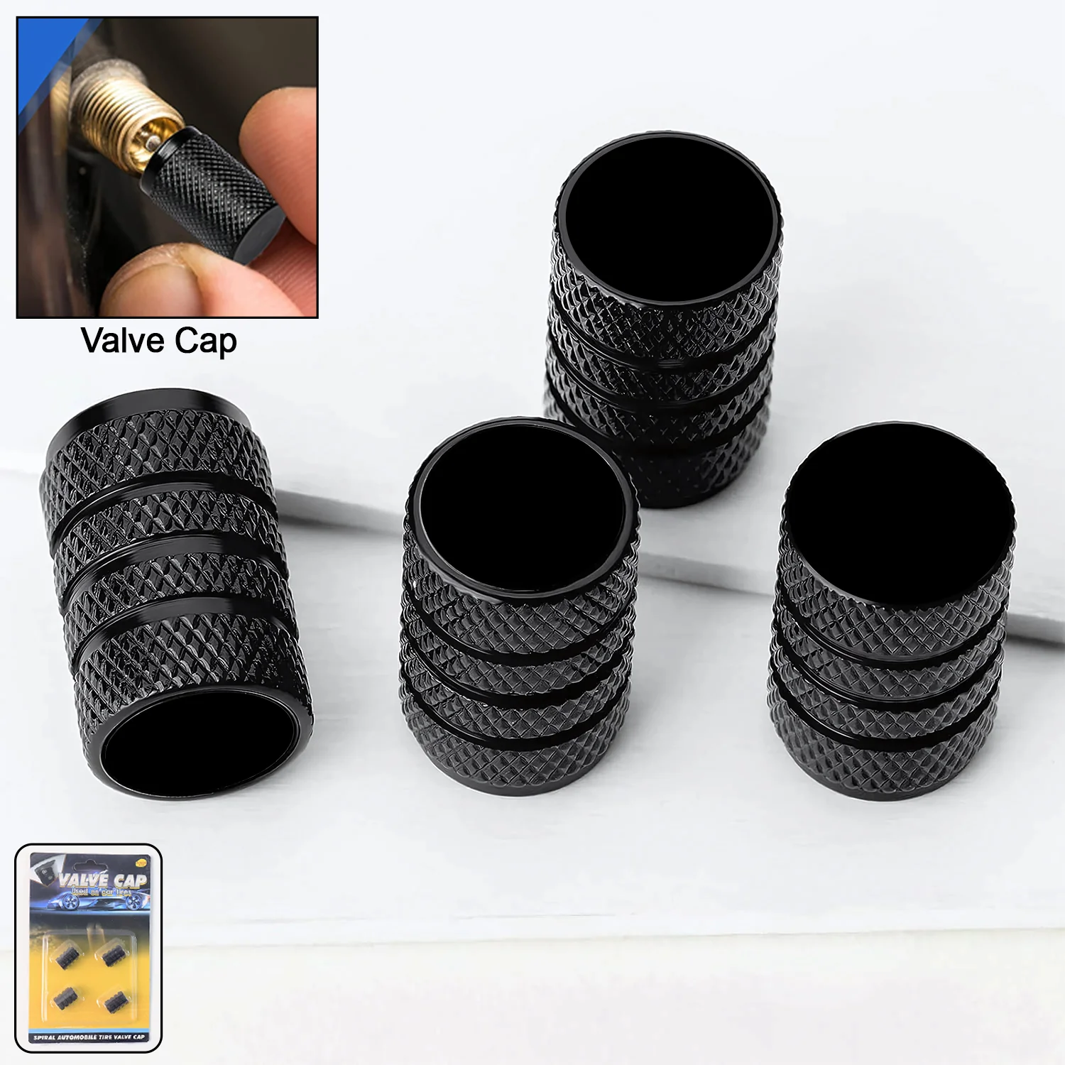 Tire Valve Stem Caps Fit 4pcs Silver - Image 6