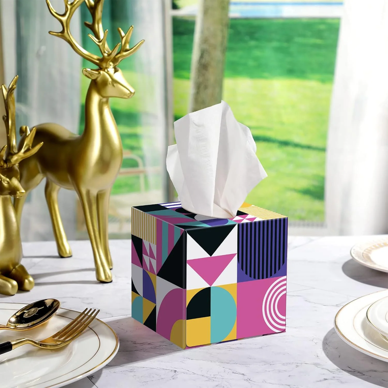 Tissues Cube Box – and Practical Tissue Holder for Home & Office (50 Pcs Set) - Image 3