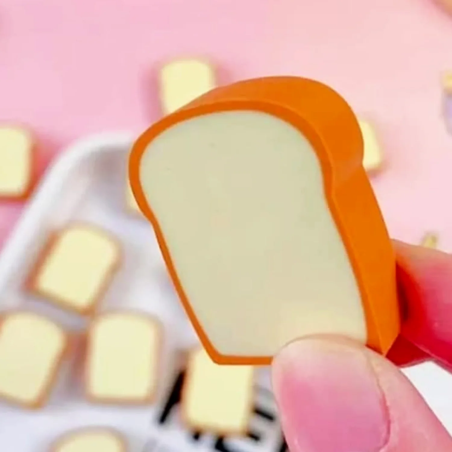 3D Toast Bread Shape Eraser for Kids, Cartoons Erasers Toast Bread Erasers Bread Shaped Eraser for Students, Gift, Cute Fun Food Erasers for School Classroom, Stationery for Boys & Girls (4 Pcs Set) - Image 8