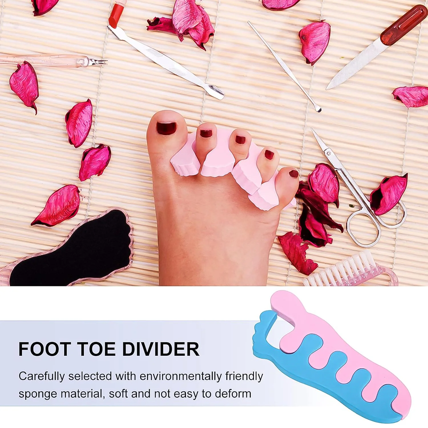 Toe Separators, Toe Spacers Sponge Toe Stretcher Pedicures (1 Pair) - Image 4