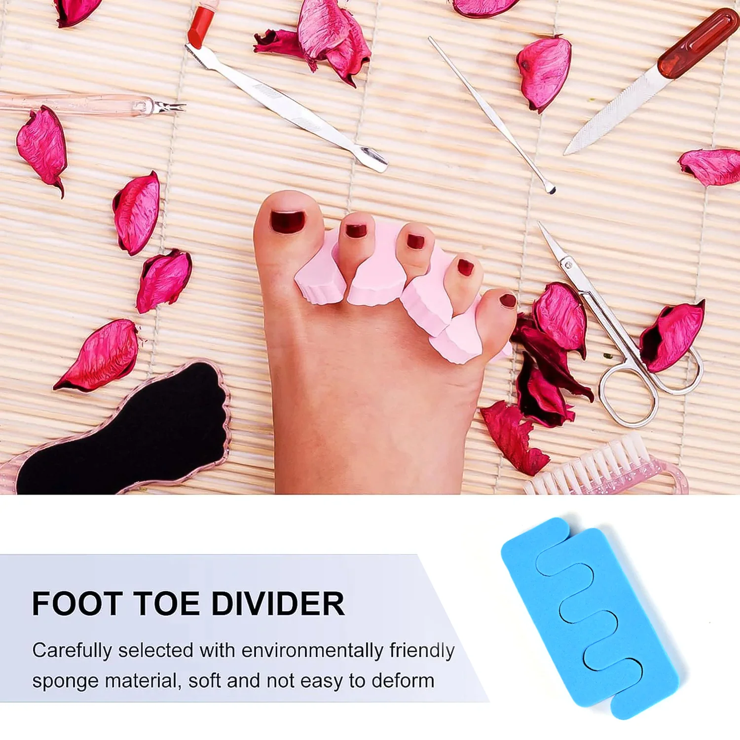 Toe Separators, Toe Spacers Sponge Toe Stretcher Pedicures (1 Pair) - Image 4