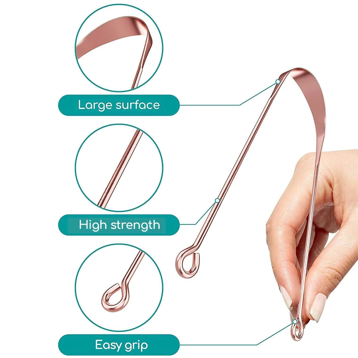 Tongue Cleaner For Kids & Adults | Tongue Scraper For Bad Breath, Maintain Oral Hygiene for Daily Use | for Fresh Breath & Bacteria Removal | Improved Taste (Steel, Copper, Tongue Cleaner / 1 Pc) - Image 6