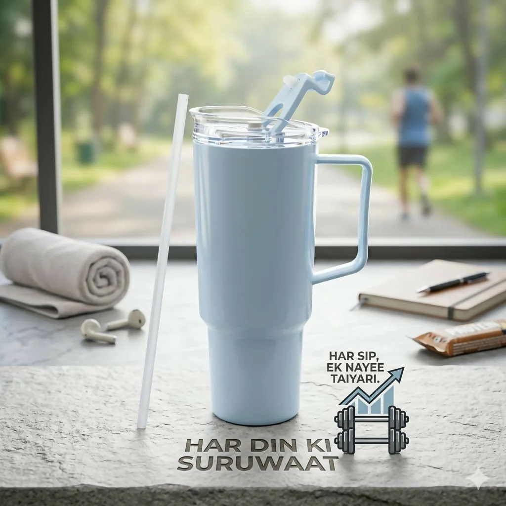 Toony Tumbler 1800ml - Insulated Travel Mug with Handle & Straw | BPA Free, Leak-Proof & Large Capacity Coffee Cup - Image 3