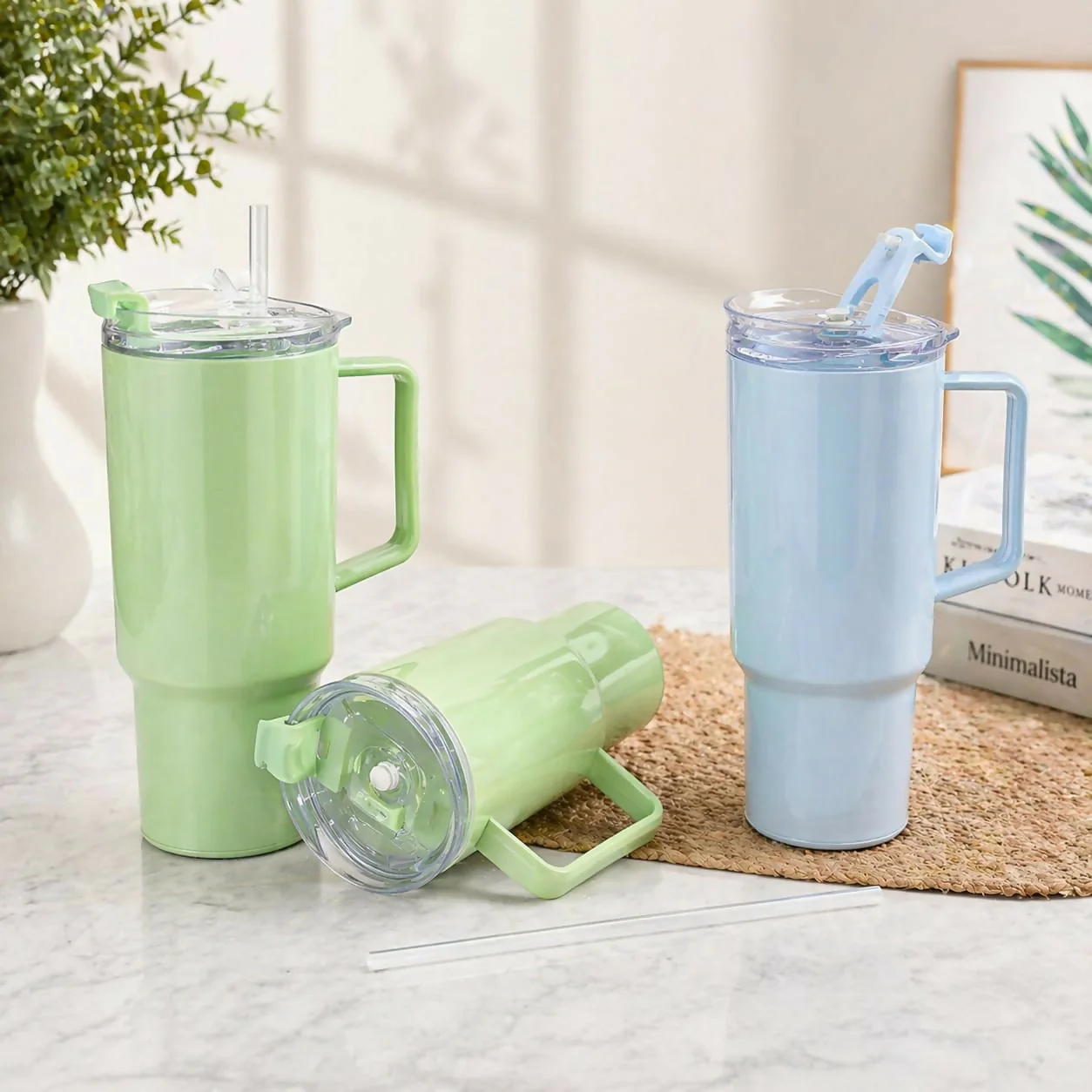 Toony Tumbler 1800ml - Insulated Travel Mug with Handle & Straw | BPA Free, Leak-Proof & Large Capacity Coffee Cup - Image 4
