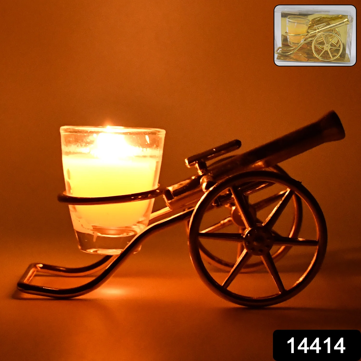Top Cannon Tealight Holder / Candle Holder, Diwali (1 Pc) - Image 2