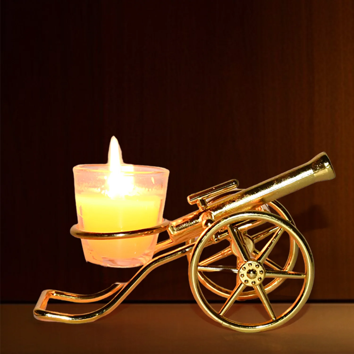 Top Cannon Tealight Holder / Candle Holder, Diwali (1 Pc) - Image 3
