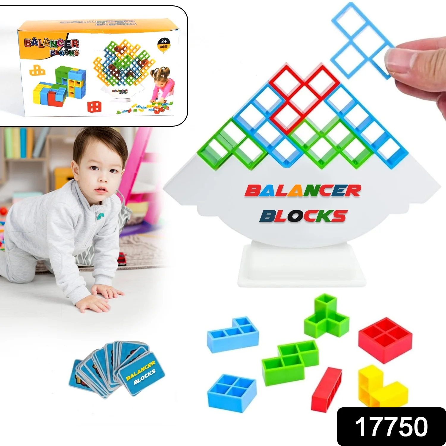 3D Tower Game, Tower Balance Game (16 Pcs Set) - Image 2