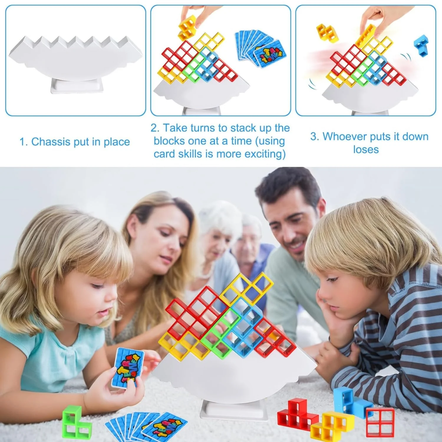3D Tower Game, Tower Balance Game (16 Pcs Set) - Image 3