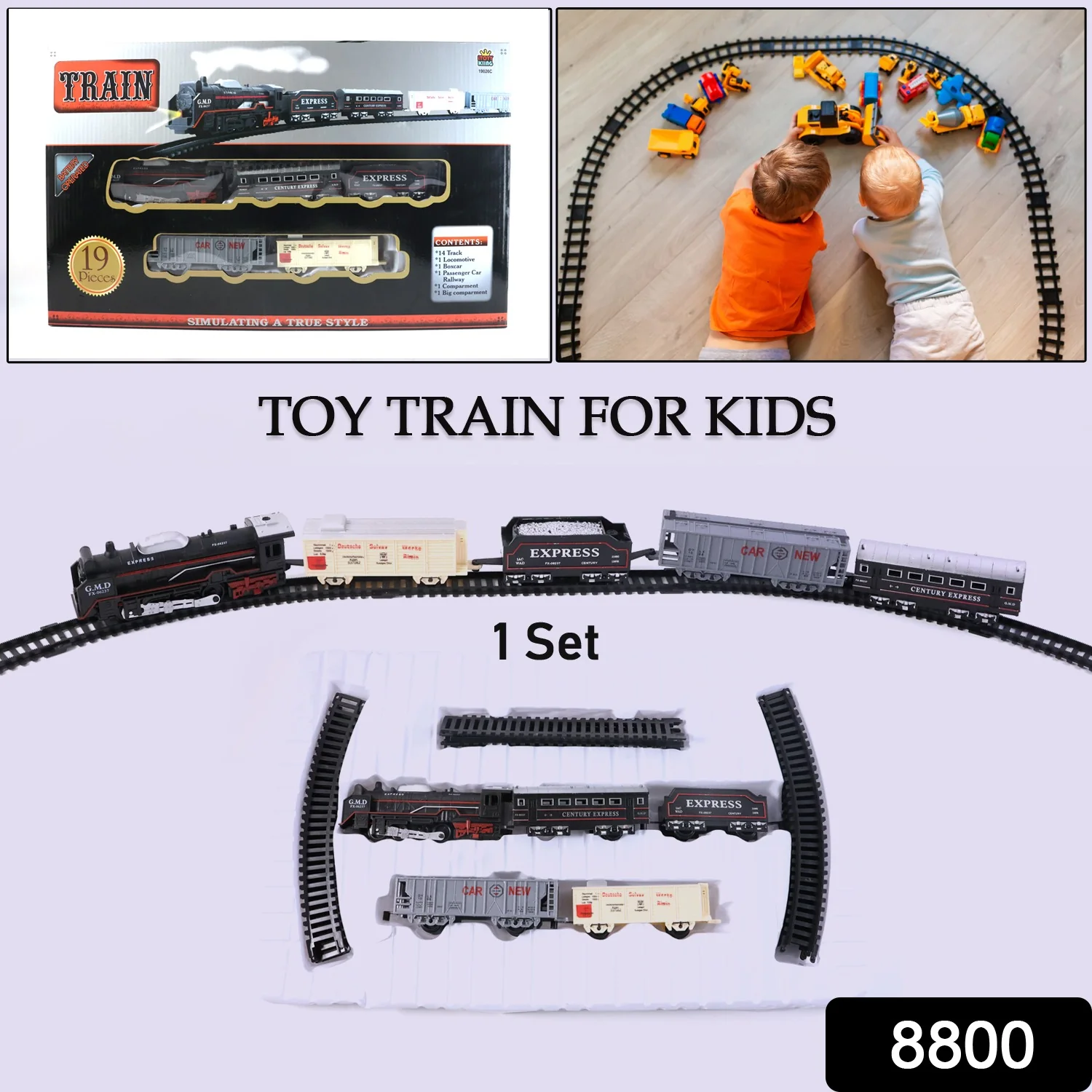 Toy Train Set for Kids, Battery Operated Train with Track Set - Image 2