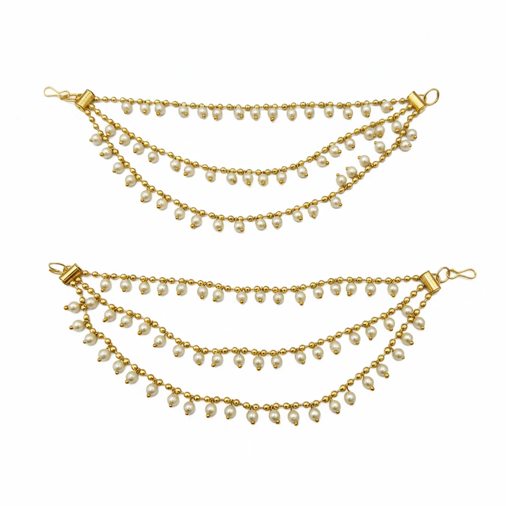 Traditional 3 Line Pearl Drop Kaan Chain - Image 2