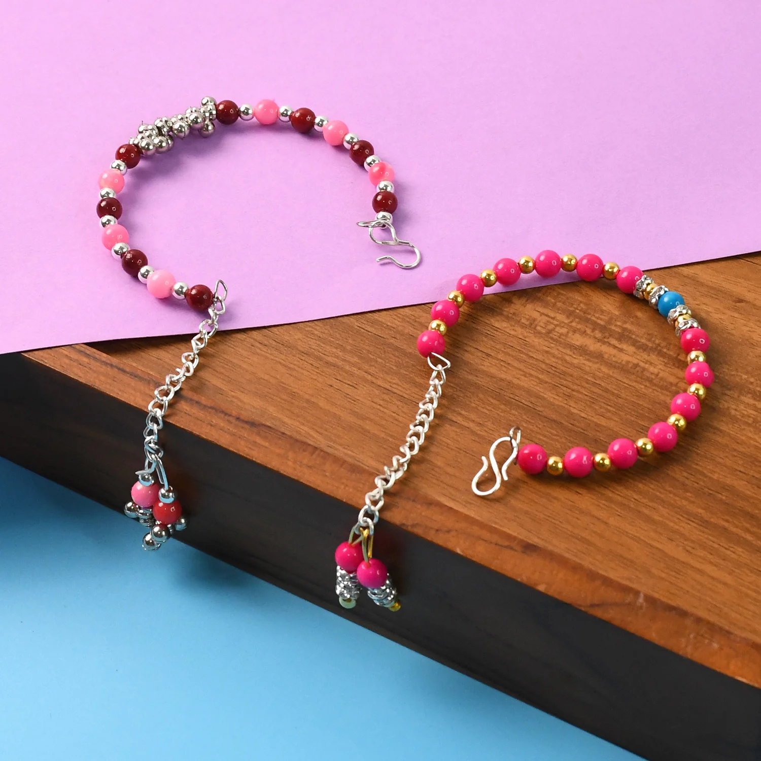 Traditional and Trendy Beaded Bracelet with Adjustable Chain (1 Pc) - Image 3