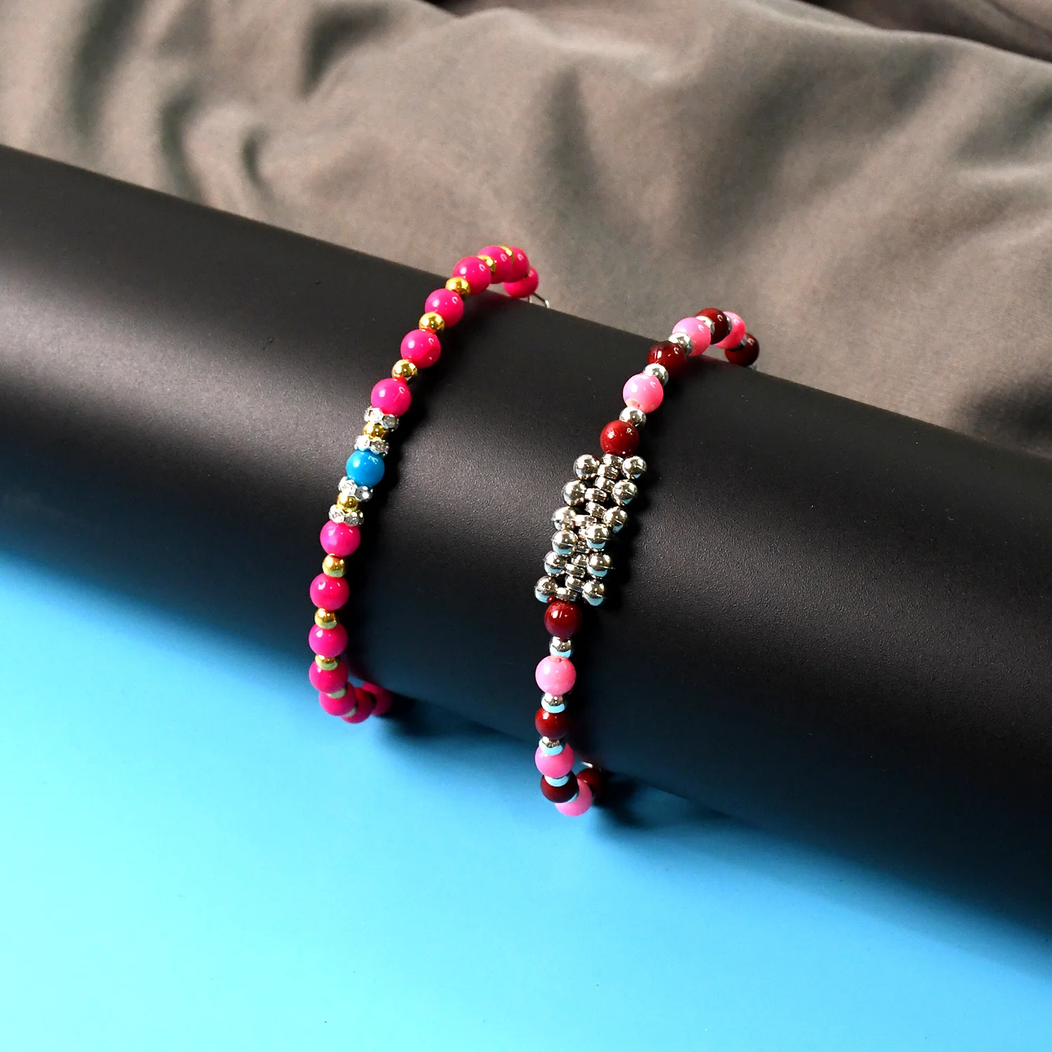 Traditional and Trendy Beaded Bracelet with Adjustable Chain (1 Pc) - Image 7