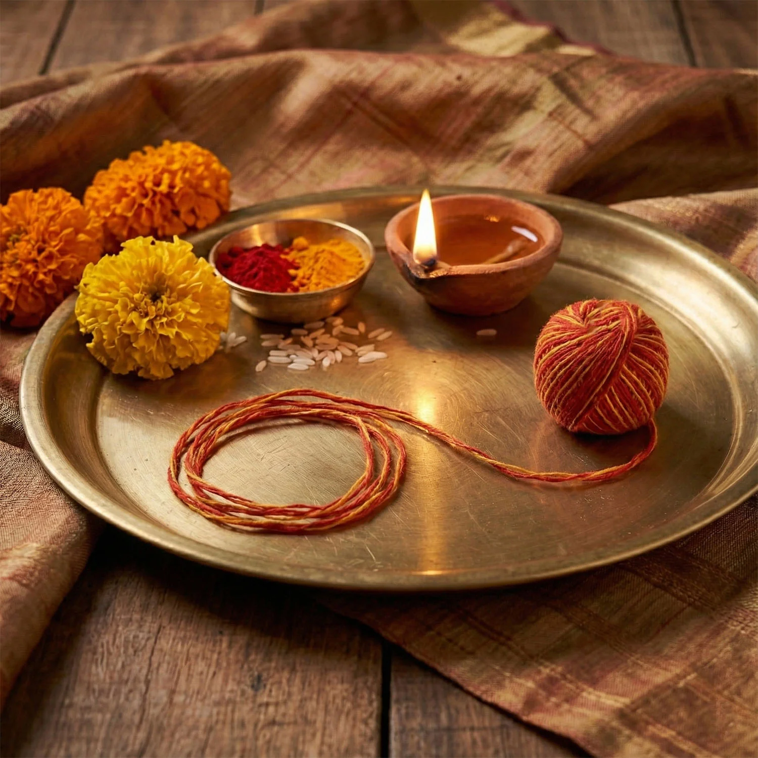 Traditional Pooja Kalawa Moli Sacred Cotton Thread Set (48 Pcs Set) - Image 4