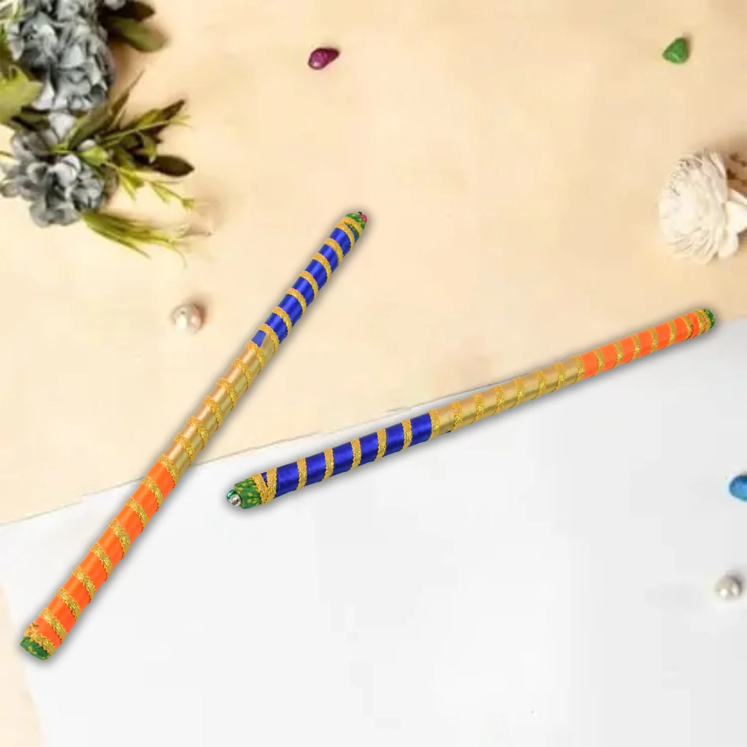 Traditional Decorative Dandiya Sticks Pair for Navratri, Garba (2 Pc) - Image 5