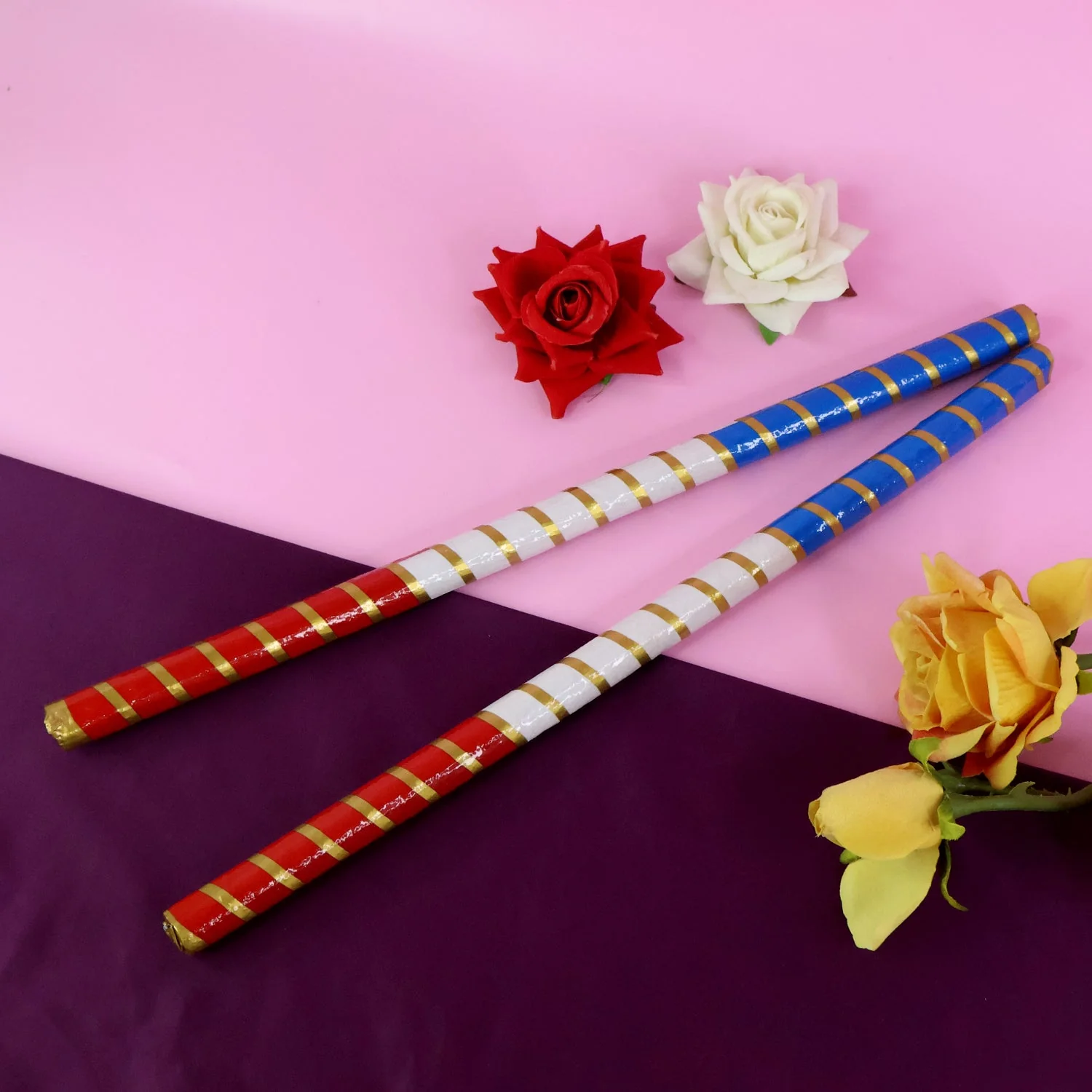 Traditional Decorative Dandiya Sticks Pair for Navratri, Garba (2 Pc) - Image 4