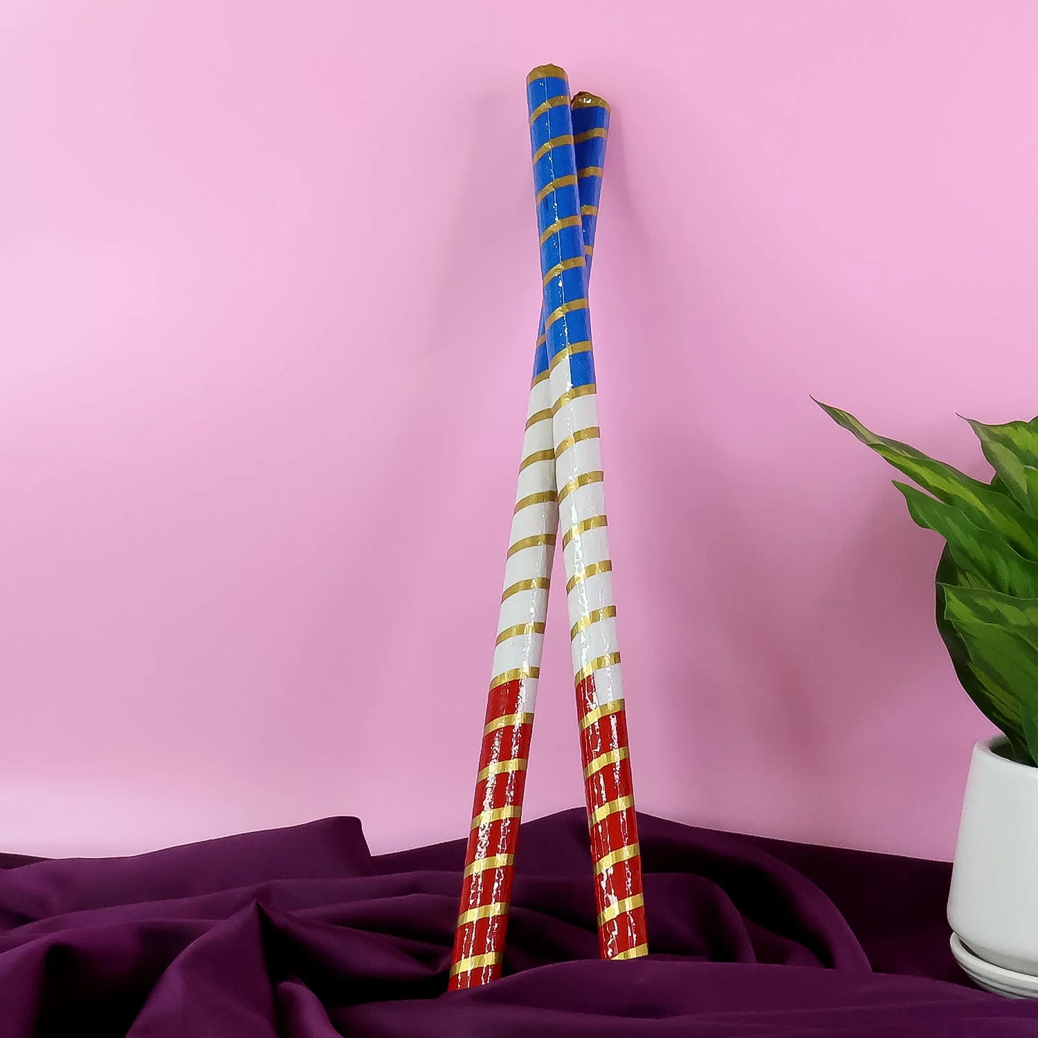 Traditional Decorative Dandiya Sticks Pair for Navratri, Garba (2 Pc) - Image 6