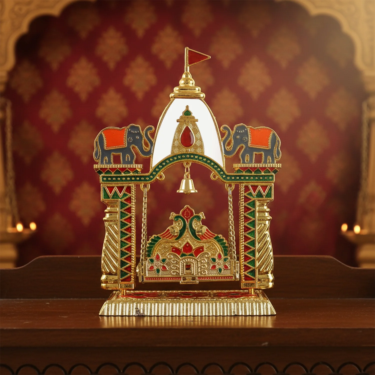 Traditional Decorative Pooja Jhula Mandir (1 Pc) - Image 7