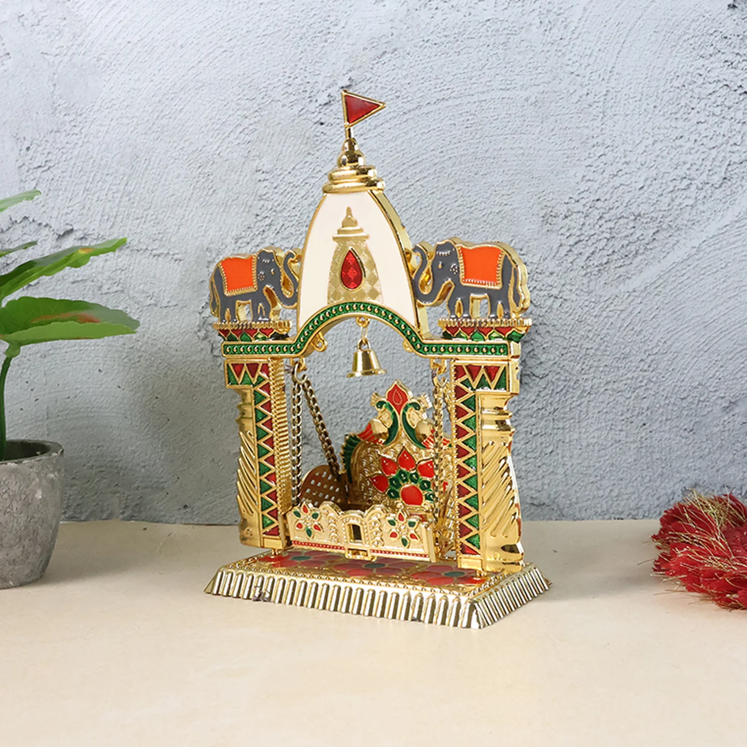 Traditional Decorative Pooja Jhula Mandir (1 Pc) - Image 8