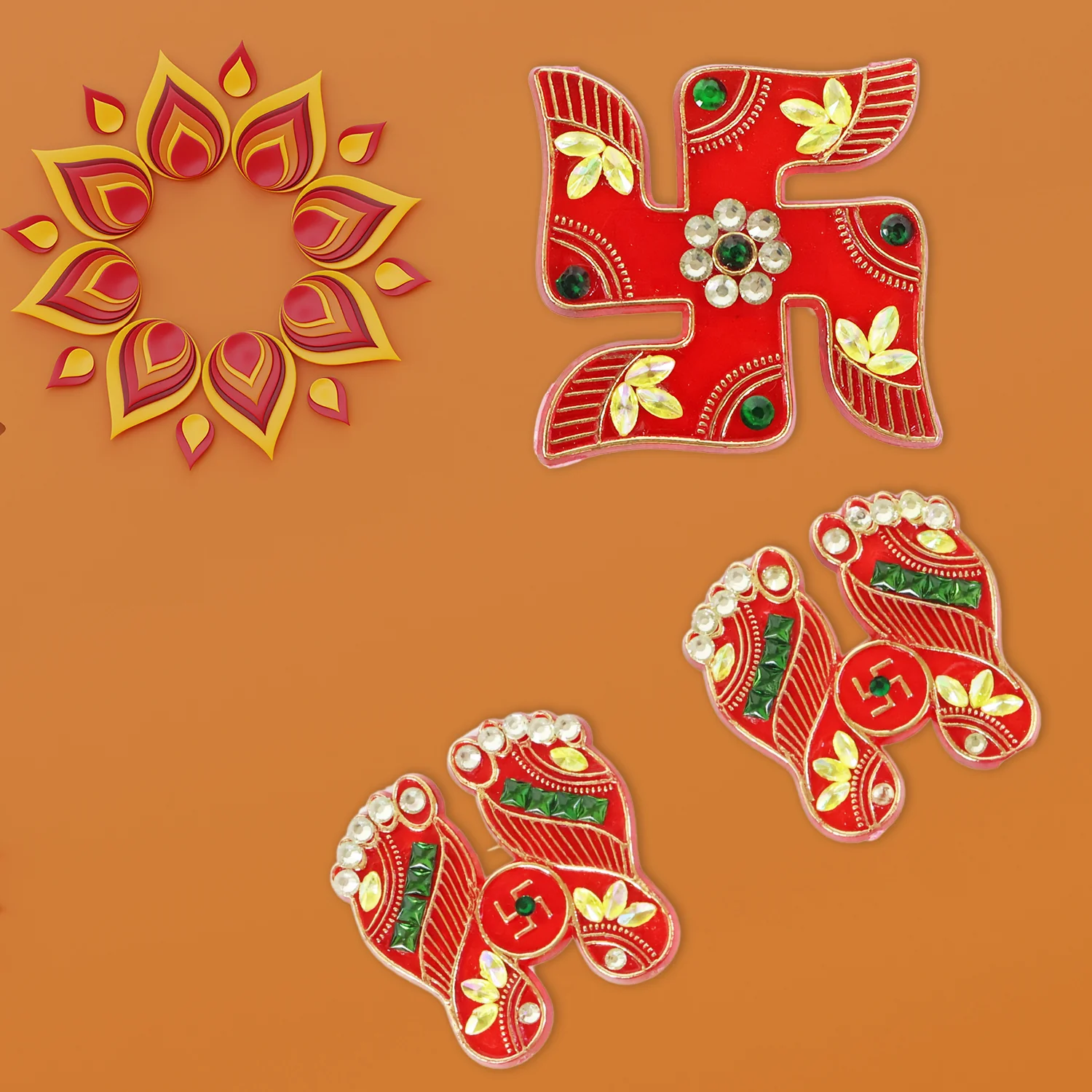 Traditional Decorative Shubh Labh Door Hanging (6 Pc / 1 Set) - Image 3