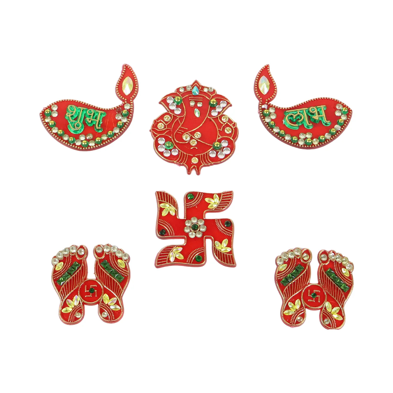 Traditional Decorative Shubh Labh Door Hanging (6 Pc / 1 Set) - Image 5