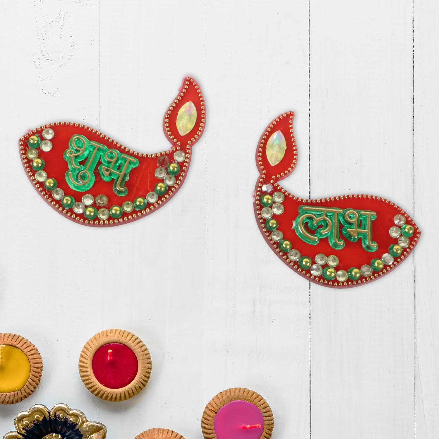 Traditional Decorative Shubh Labh Door Hanging (6 Pc / 1 Set) - Image 6