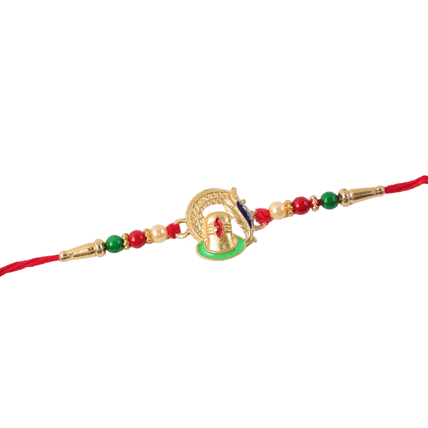 Traditional Designer Rakhi with Elegant Religious Motif Thread (1 Pc) - Image 6