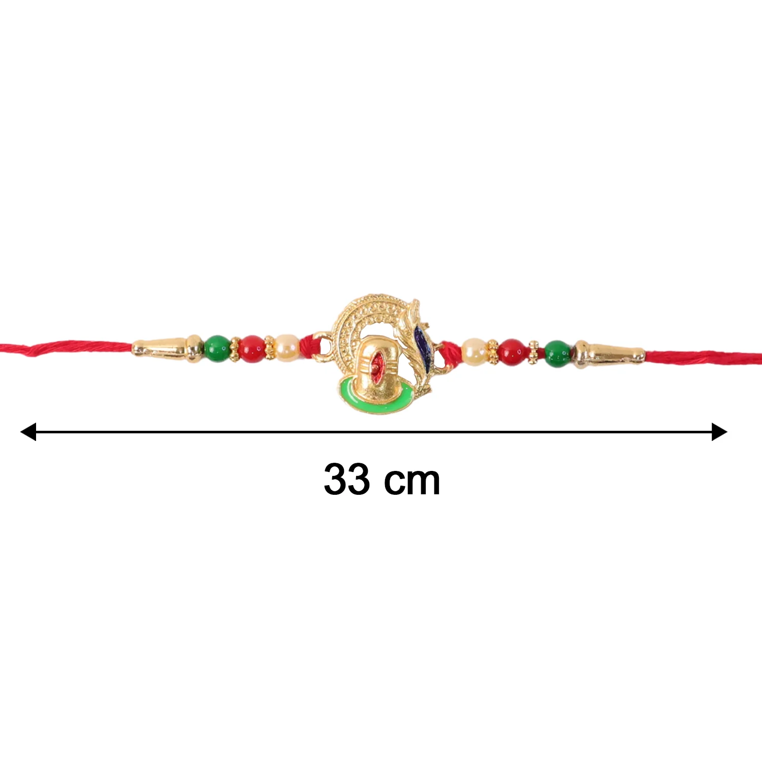 Traditional Designer Rakhi with Elegant Religious Motif Thread (1 Pc) - Image 7
