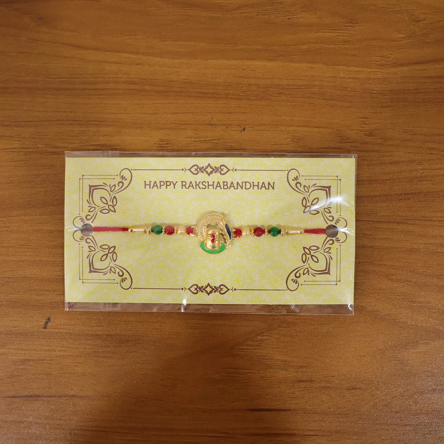 Traditional Designer Rakhi with Elegant Religious Motif Thread (1 Pc) - Image 9