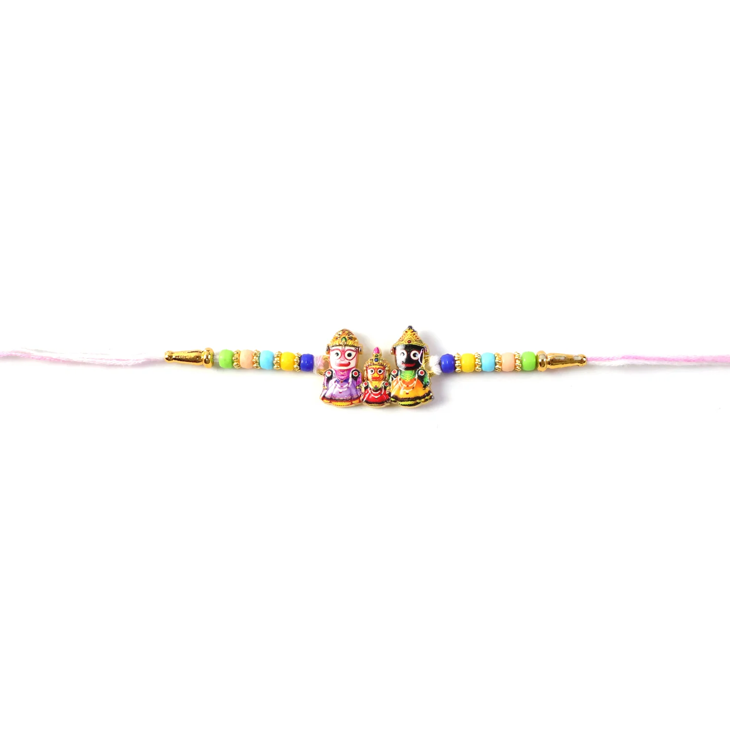 Traditional Designer Rakhi with Jagannath Balabhadra Subhadra Idol (1 Pc) - Image 7