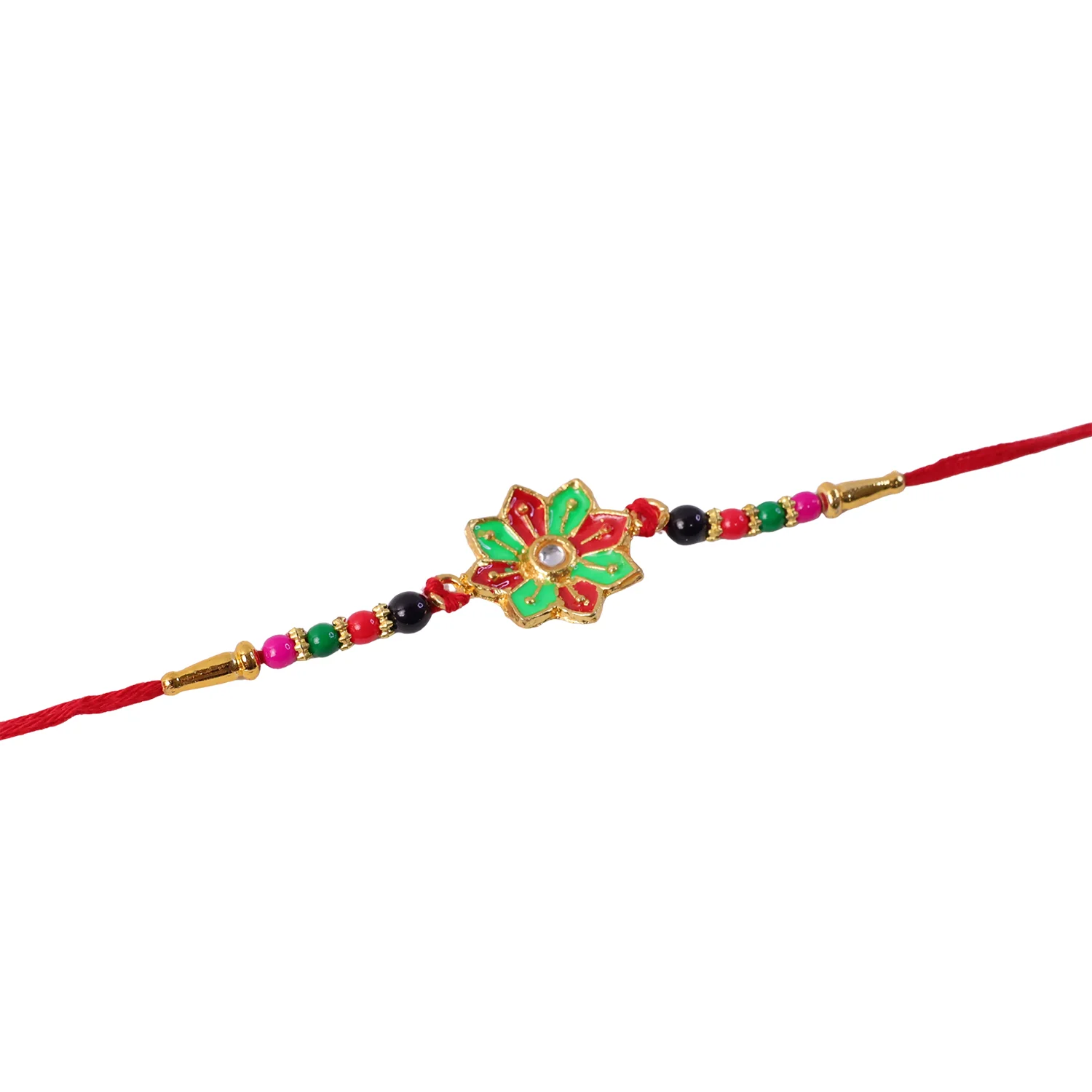 Traditional Floral Design Rakhi (1 Pc) - Image 6