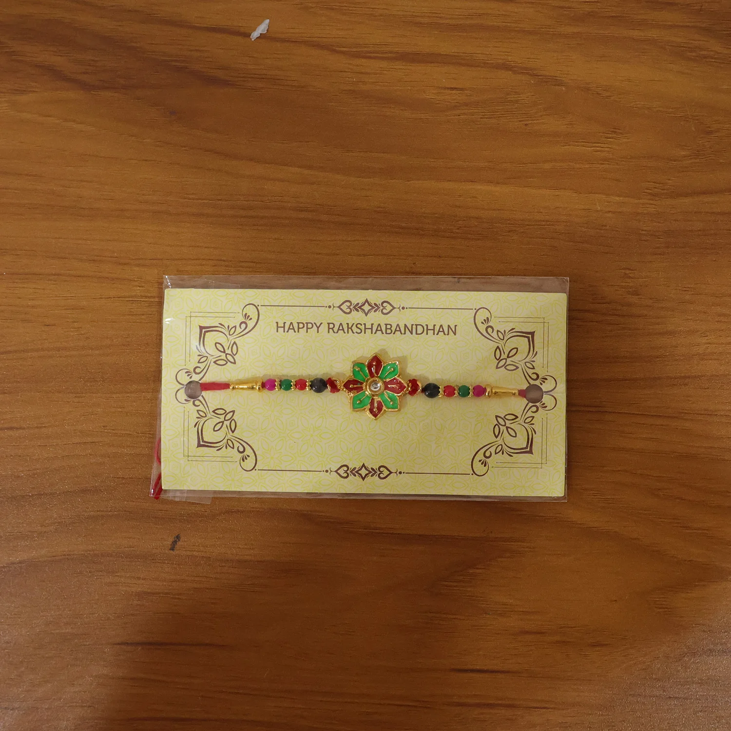 Traditional Floral Design Rakhi (1 Pc) - Image 9