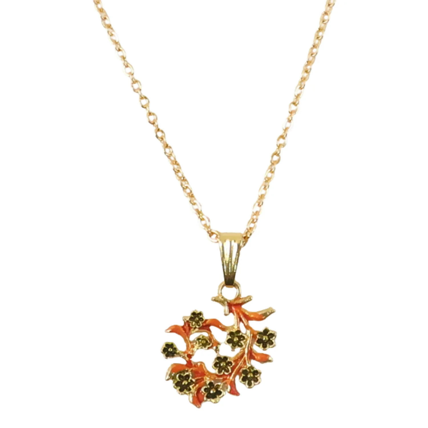 Traditional Floral Vine Design Pendant Necklace with Chain for Women - Image 4