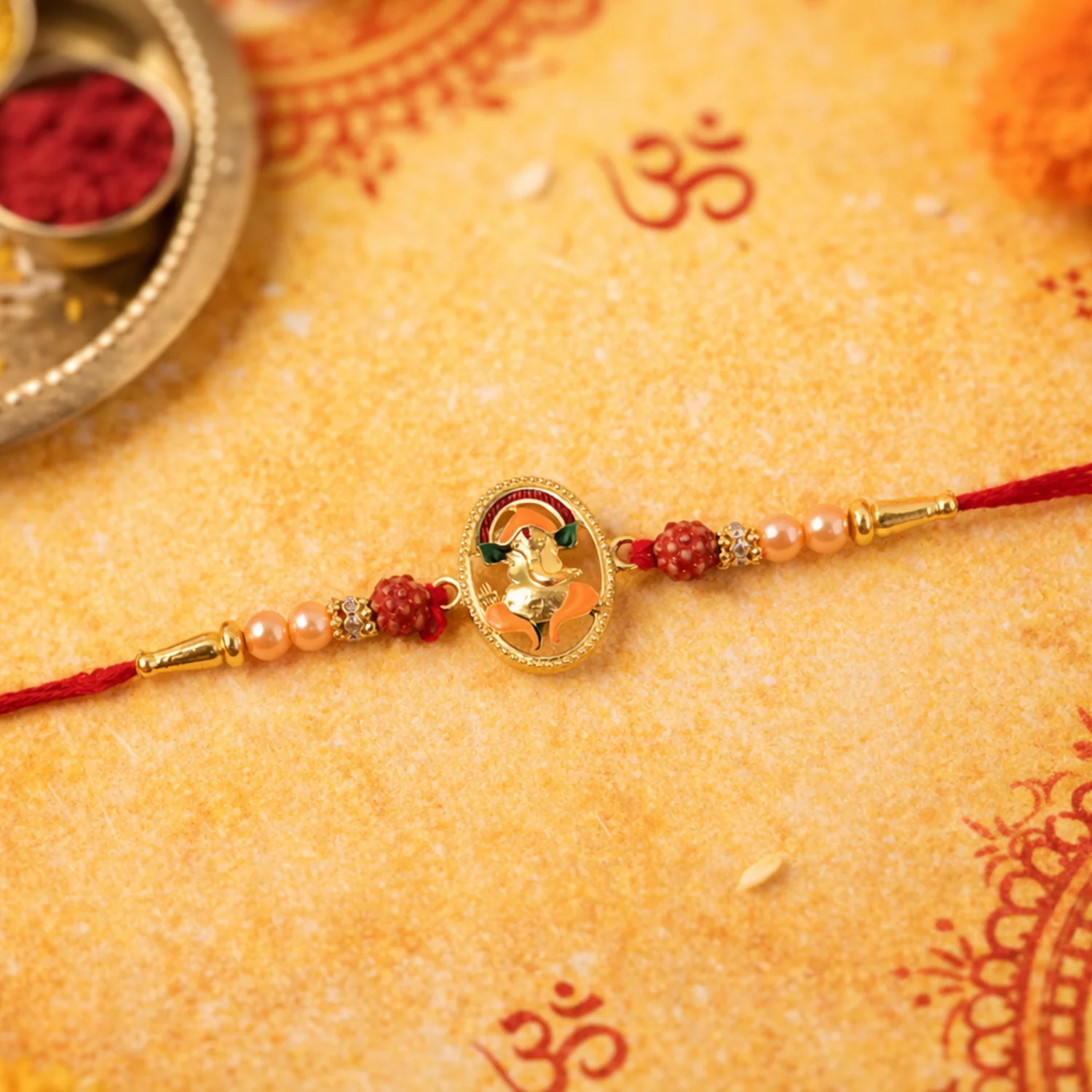 Traditional Ganesha Design Rakhi (1 Pc) - Image 4
