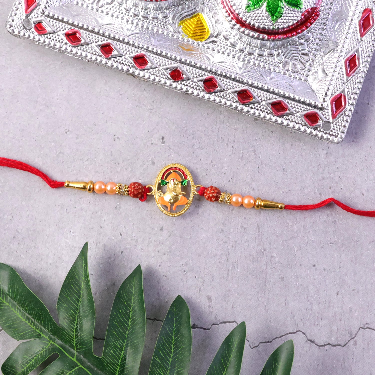 Traditional Ganesha Design Rakhi (1 Pc) - Image 6