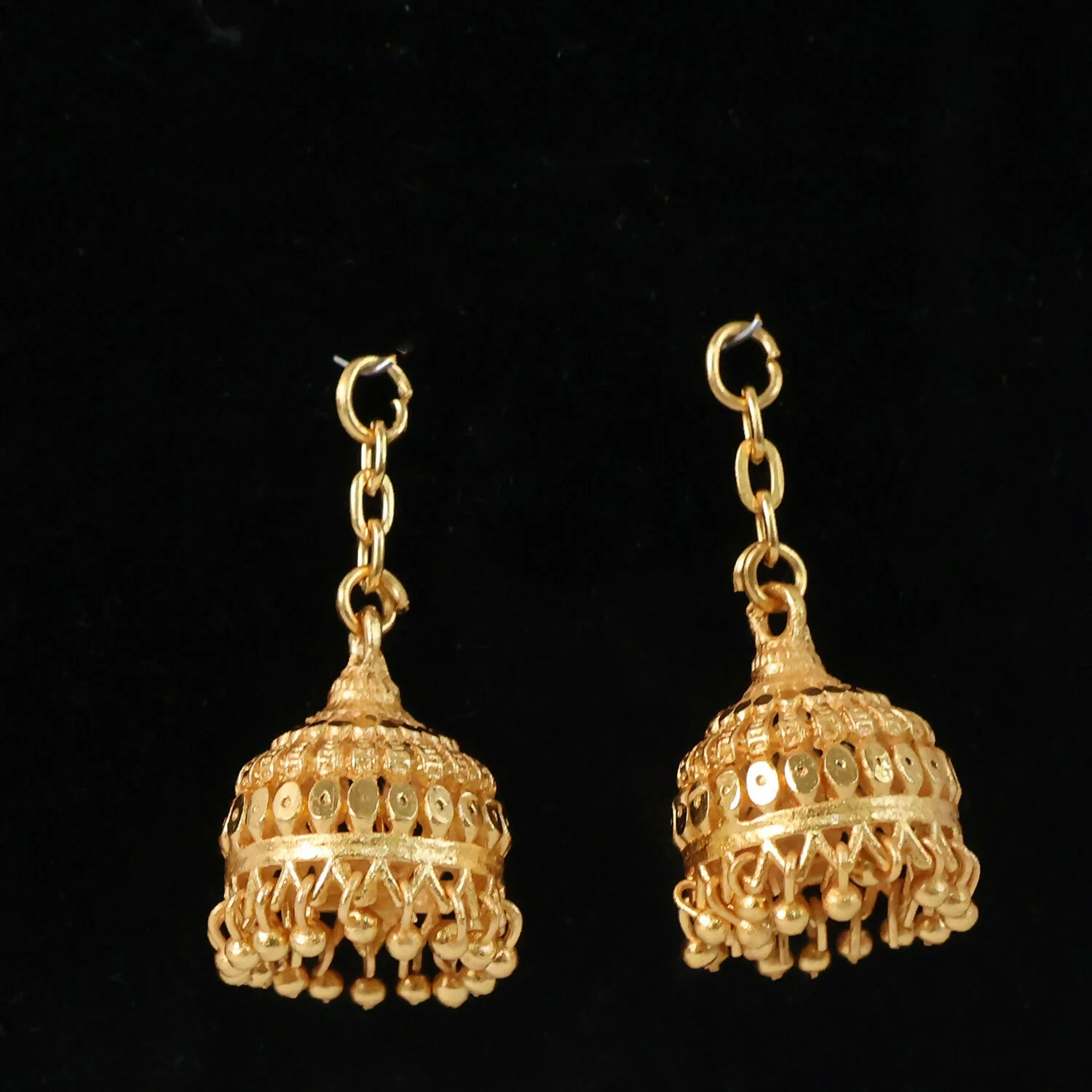 Traditional Gold-Finish Pearl Drop Jhumka with Classic Dome Design - Image 4