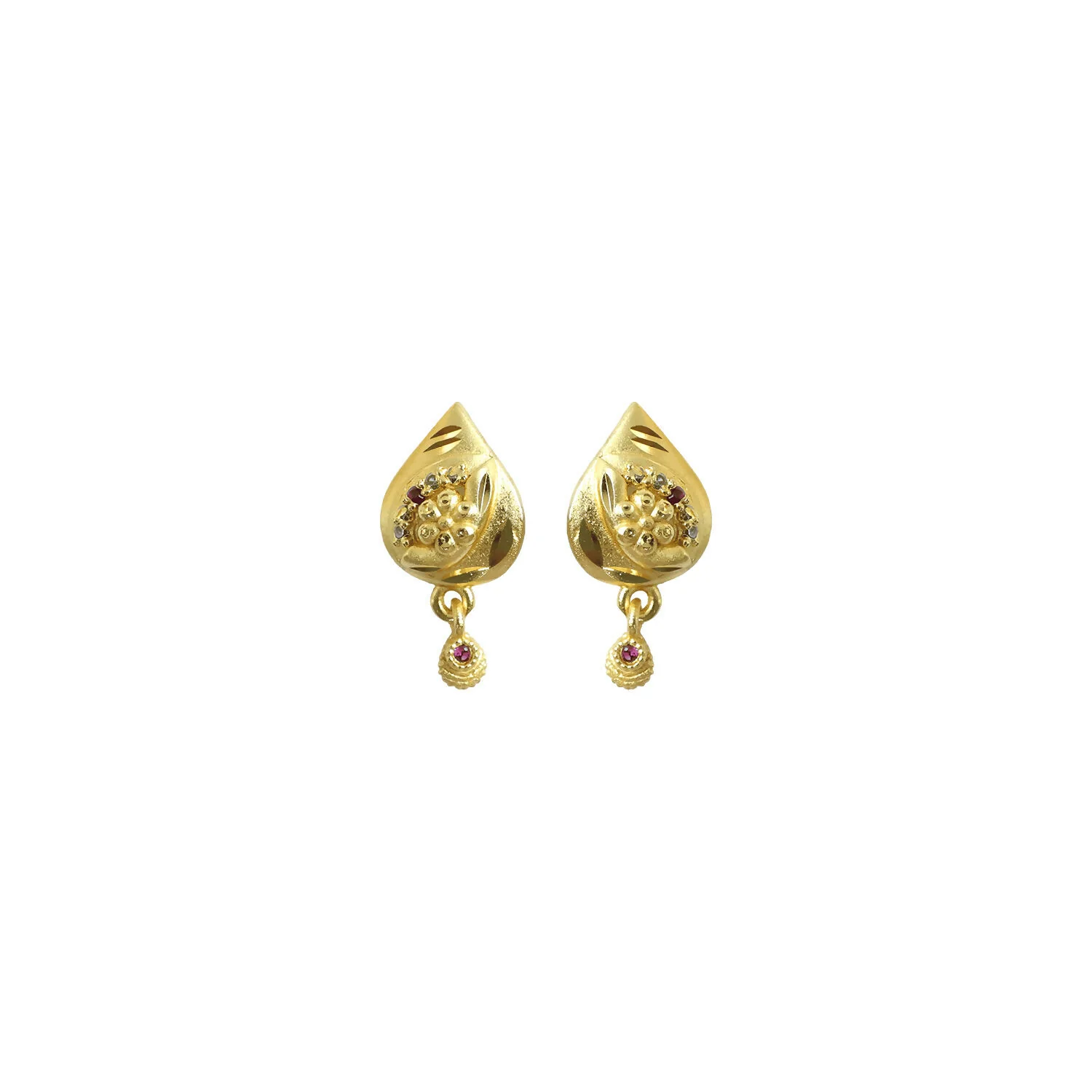 Traditional Gold Plated Geometric Drop Earrings for Women - Image 5