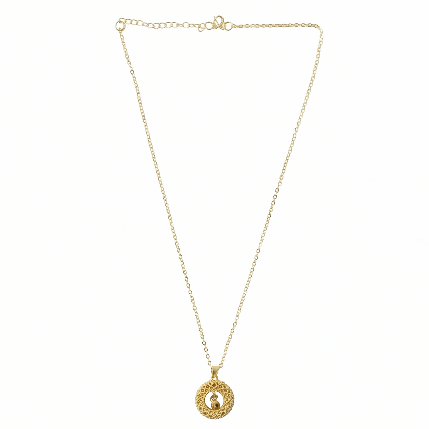 Stylish Fancy Golden Necklace with Intricate Design (1 Pc) - Image 4